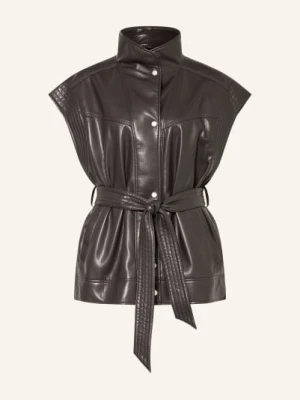 Boss Kamizelka Imitująca Skórę grau