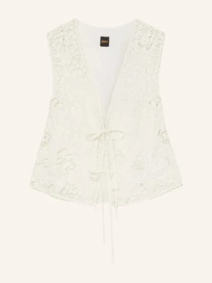 Boss Kamizelka Irika Z Mieszanki Materiałów Z Ażurową Koronką weiss