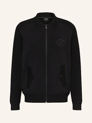 Boss Kardigan Hole Z Mieszanki Materiałów schwarz