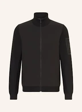Boss Kardigan Momentum Z Mieszanki Materiałów Z Dodatkiem Wełny Merino schwarz