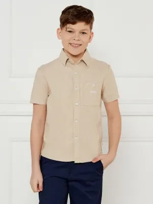 BOSS Kidswear Lniana koszula | Regular Fit