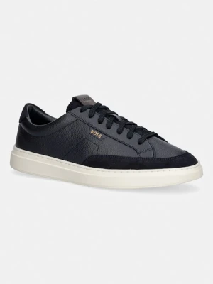 BOSS Kieran sneakersy męskie skórzane granatowy