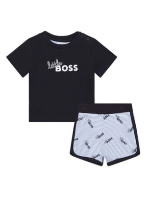 Boss Komplet t-shirt i szorty sportowe J98415 Granatowy Regular Fit