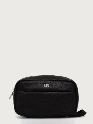 BOSS kosmetyczka męska z imitacji skóry Ray EVO_Washbag czarny
