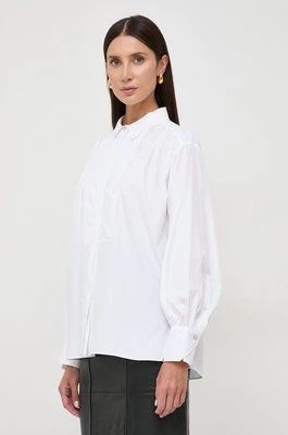BOSS koszula bawełniana damska kolor biały regular z kołnierzykiem klasycznym