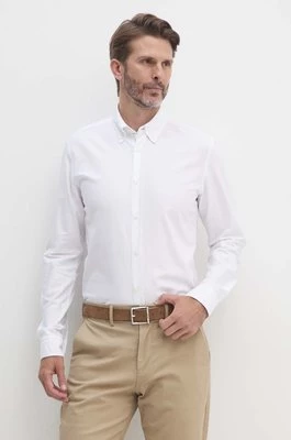 BOSS koszula bawełniana męska kolor biały slim z kołnierzykiem button-down 50520265