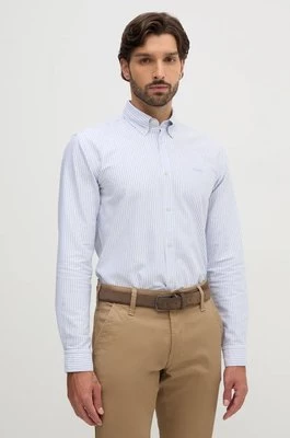 BOSS koszula bawełniana męska kolor niebieski slim z kołnierzykiem button-down 50520275