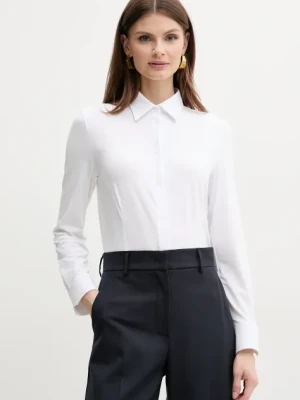 BOSS koszula damska kolor biały slim z kołnierzykiem klasycznym 50540592