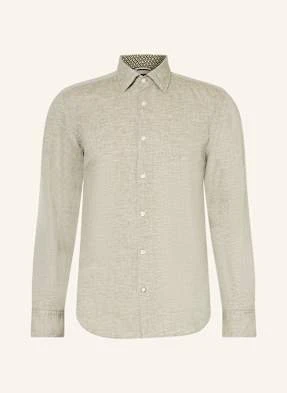 Boss Koszula Hal Casual Fit Z Lnem gruen