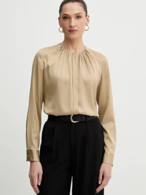 BOSS koszula jedwabna Banorah kolor beżowy regular 50538481