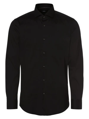 BOSS Koszula łatwa w prasowaniu Mężczyźni Slim Fit czarny