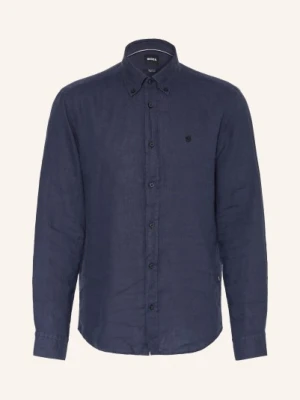 Boss Koszula Lniana Liam Regular Fit blau