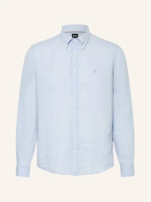 Boss Koszula Lniana Liam Regular Fit blau