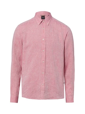 BOSS koszula lniana Mężczyźni Regular Fit len (100%) czerwony