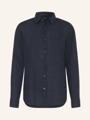 Boss Koszula Lniana Relegant Regular Fit blau