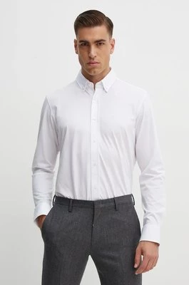 BOSS koszula męska kolor biały regular z kołnierzykiem button-down