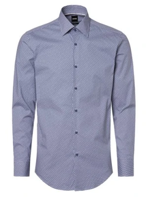 BOSS Koszula męska Mężczyźni Slim Fit Bawełna niebieski wzorzysty,