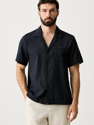BOSS koszula męska z bawełną Relax_Shirt granatowy