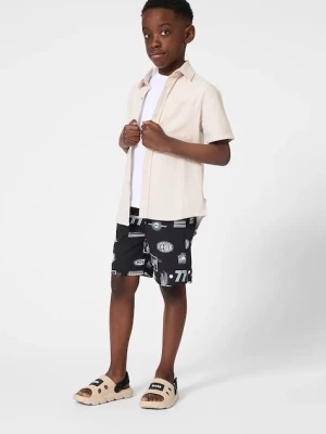 BOSS koszula z dodatkiem lnu dziecięca