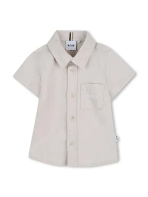 BOSS koszula z dodatkiem lnu niemowlęca