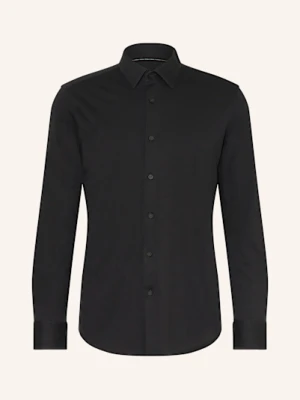 Boss Koszula Z Dżerseju Hank Slim Fit schwarz