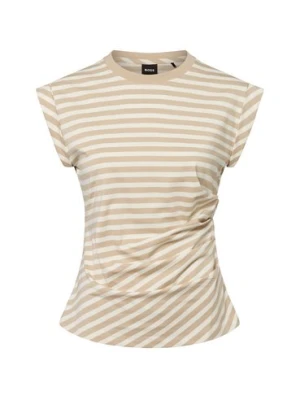 BOSS Koszulka damska - Epka Kobiety Bawełna beżowy|brązowy w paski,