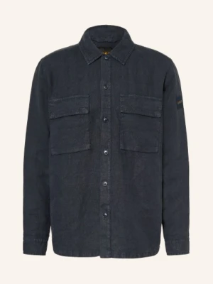 Boss Koszulka Lniana Locky Comfort Fit blau