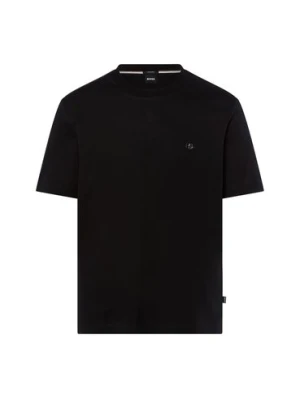 BOSS Koszulka męska - Taut Mężczyźni Bawełna czarny jednolity,