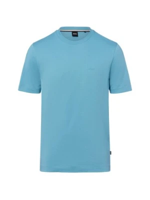 BOSS Koszulka męska - Thompson Mężczyźni Bawełna niebieski jednolity,