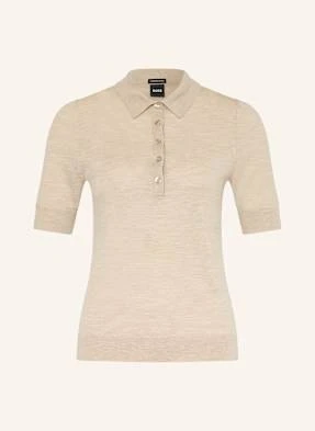 Boss Koszulka Polo Fidenka Z Wełny Merino beige