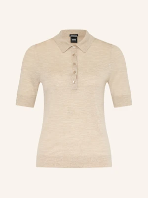 Boss Koszulka Polo Fidenka Z Wełny Merino beige