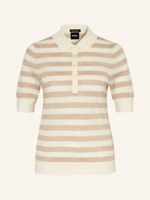 Boss Koszulka Polo Fidenka Z Wełny Merino beige