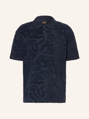 Boss Koszulka Polo Z Frotte Flower blau GRANATOWY