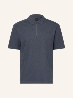 Boss Koszulka Polo Z Jerseyu Ribnylon blau CZIEMNOSZARY