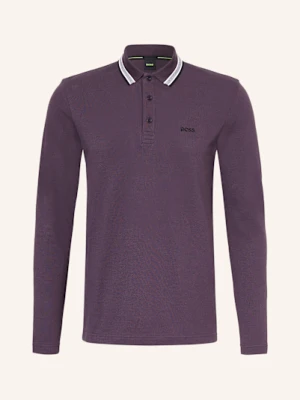 Boss Koszulka Polo Z Piki Plisy Regular Fit lila