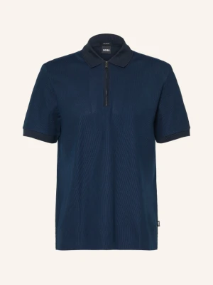 Boss Koszulka Polo Z Pikowanego Materiału Pei blau GRANATOWY