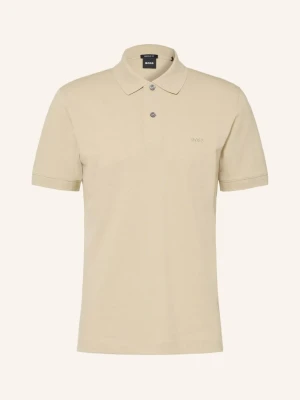 Boss Koszulka Polo Z Pikowanym Wzorem Pallas Regular Fit beige JASNOBRĄZOWY