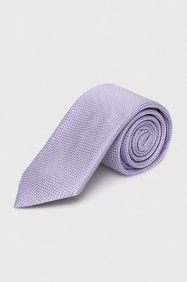 BOSS krawat jedwabny kolor fioletowy 50512631