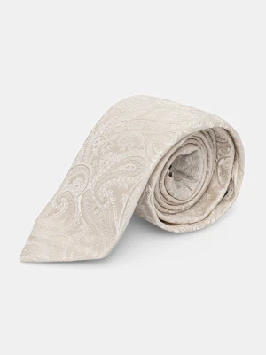 BOSS krawat męski z jedwabiem TIE CM 7.5 262 beżowy