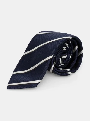 BOSS krawat męski z jedwabiem TIE CM 7.5 262 granatowy