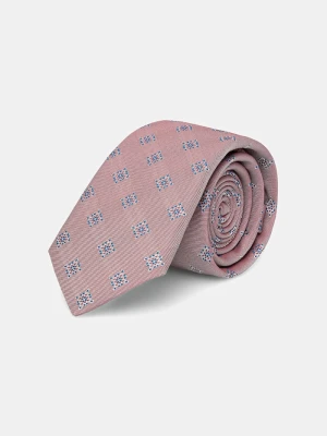 BOSS krawat z domieszką jedwabiu H-TIE 6 CM BICO 251 różowy