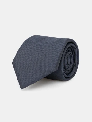 BOSS krawat z domieszką jedwabiu kolor granatowy 50538878