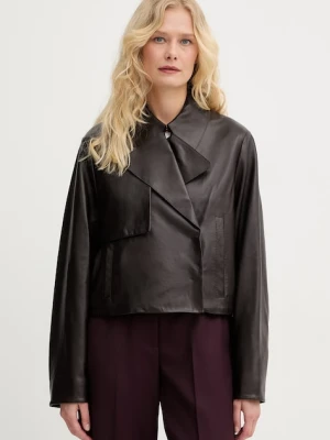 BOSS krótka kurtka damska skórzana Sarcae