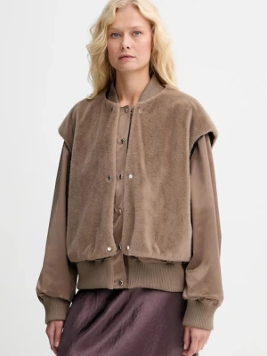 BOSS kurtka bomber kolor brązowy przejściowa oversize 50546846