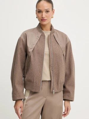 BOSS kurtka bomber z domieszką wełny Paisie kolor brązowy przejściowa 50543411