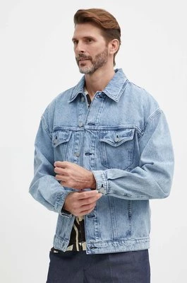 BOSS kurtka jeansowa męska kolor niebieski przejściowa oversize 50514236