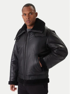 BOSS Kurtka skórzana Joglaci 50547560 Czarny Relaxed Fit