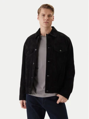 BOSS Kurtka skórzana Johot 50552130 Czarny Regular Fit