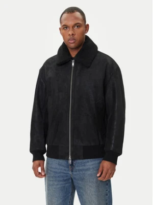BOSS Kurtka skórzana Jonier 50547567 Czarny Relaxed Fit