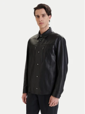 BOSS Kurtka skórzana PS Spirit70 50560422 Czarny Regular Fit